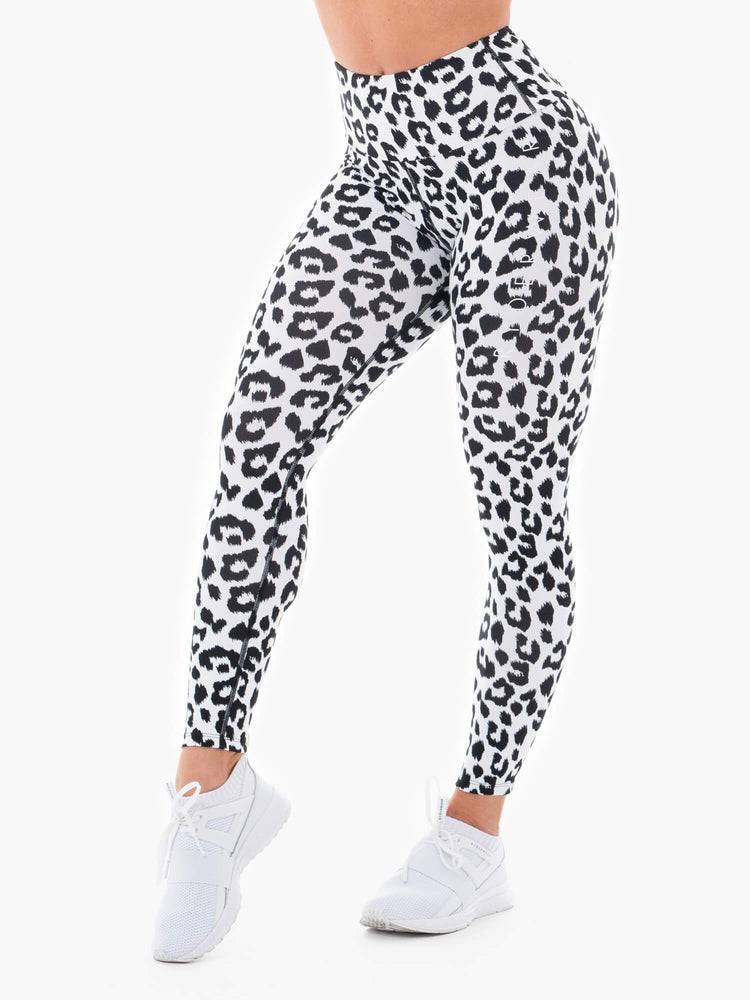 Women's Ryderwear Women Leggings Instincts Scrunch Bum Leggings Snow Leopard | NZ1732LH