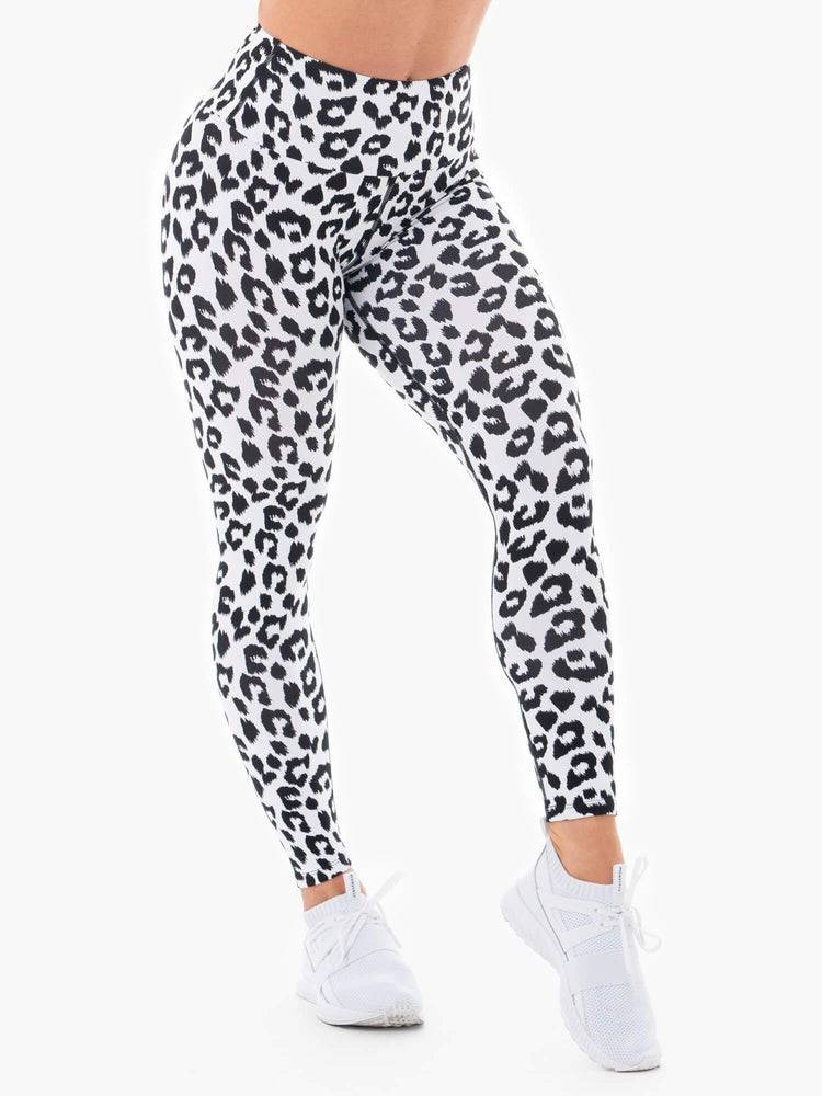 Women's Ryderwear Women Leggings Instincts Scrunch Bum Leggings Snow Leopard | NZ1732LH