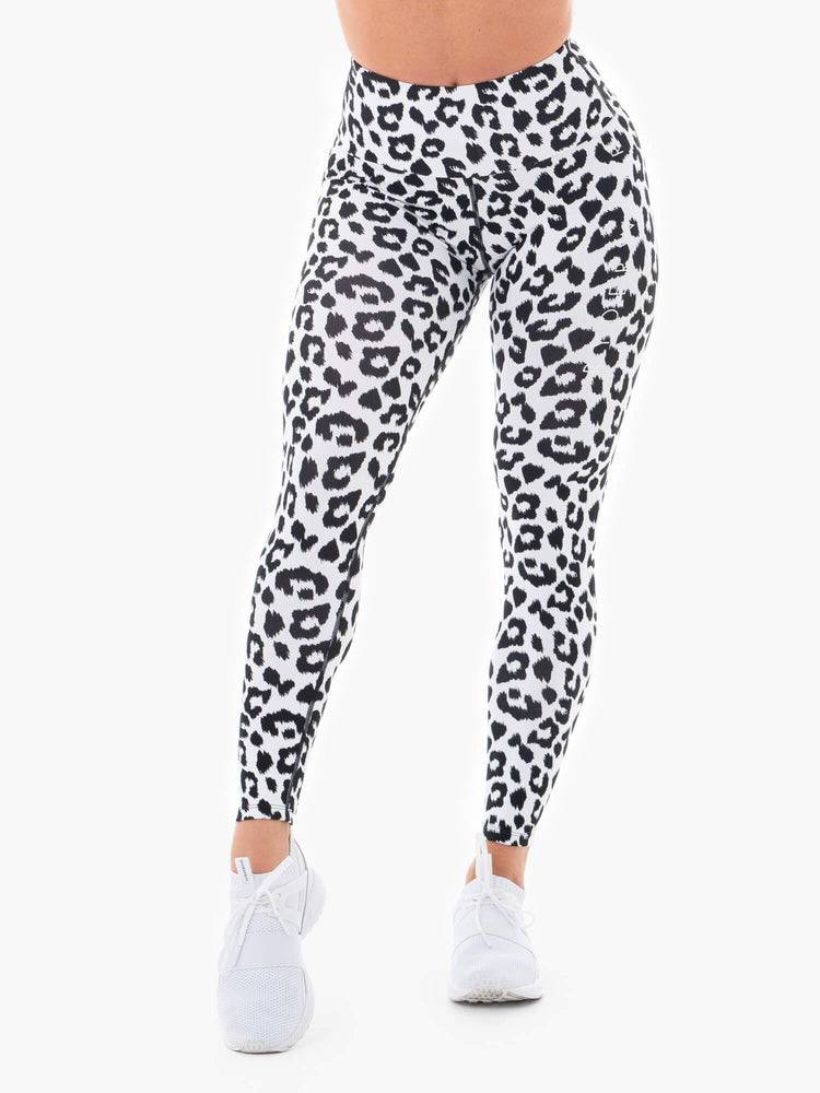 Women\'s Ryderwear Women Leggings Instincts Scrunch Bum Leggings Snow Leopard | NZ1732LH