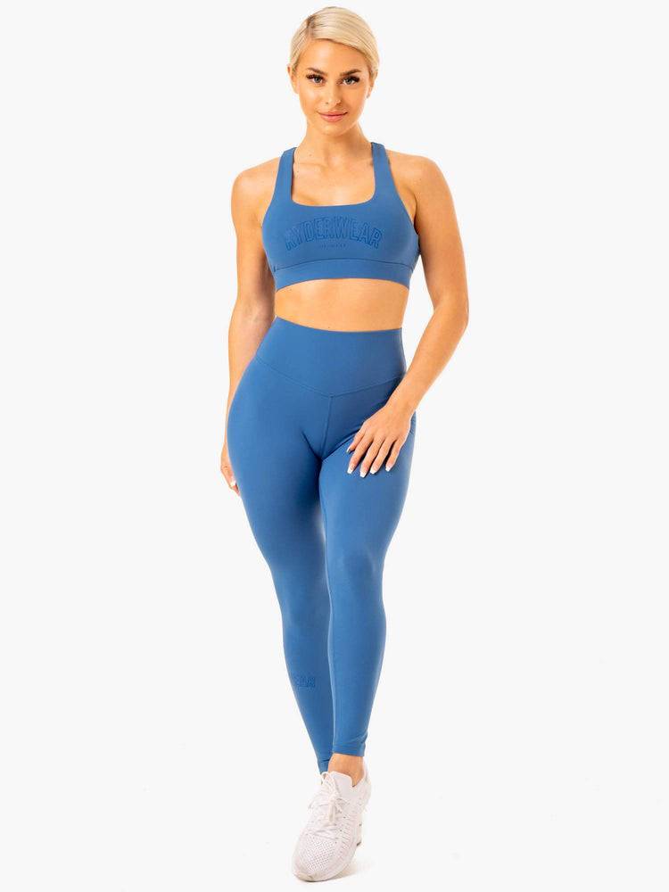 Women's Ryderwear Women Leggings Knockout High Waisted Scrunch Leggings Blue | NZ1859HK