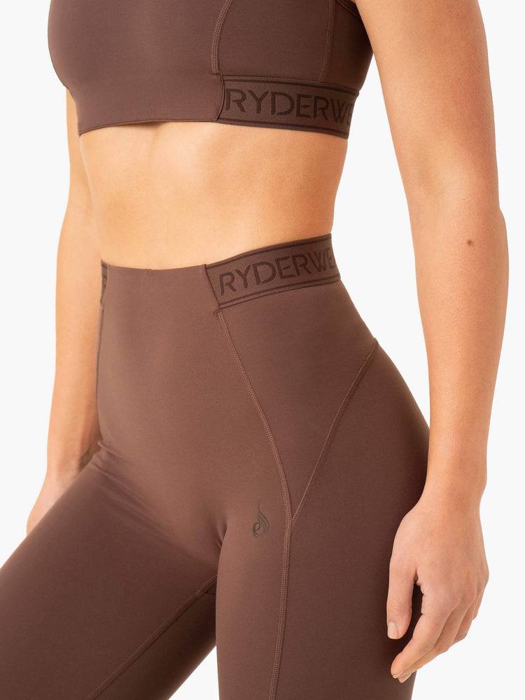 Women's Ryderwear Women Leggings Level Up High Waisted Scrunch Leggings Chocolate | NZ1806GL