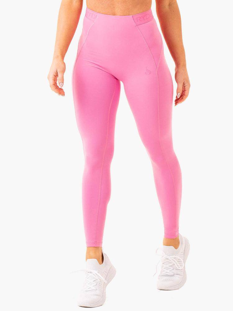 Women's Ryderwear Women Leggings Level Up High Waisted Scrunch Leggings Pink | NZ1813CE