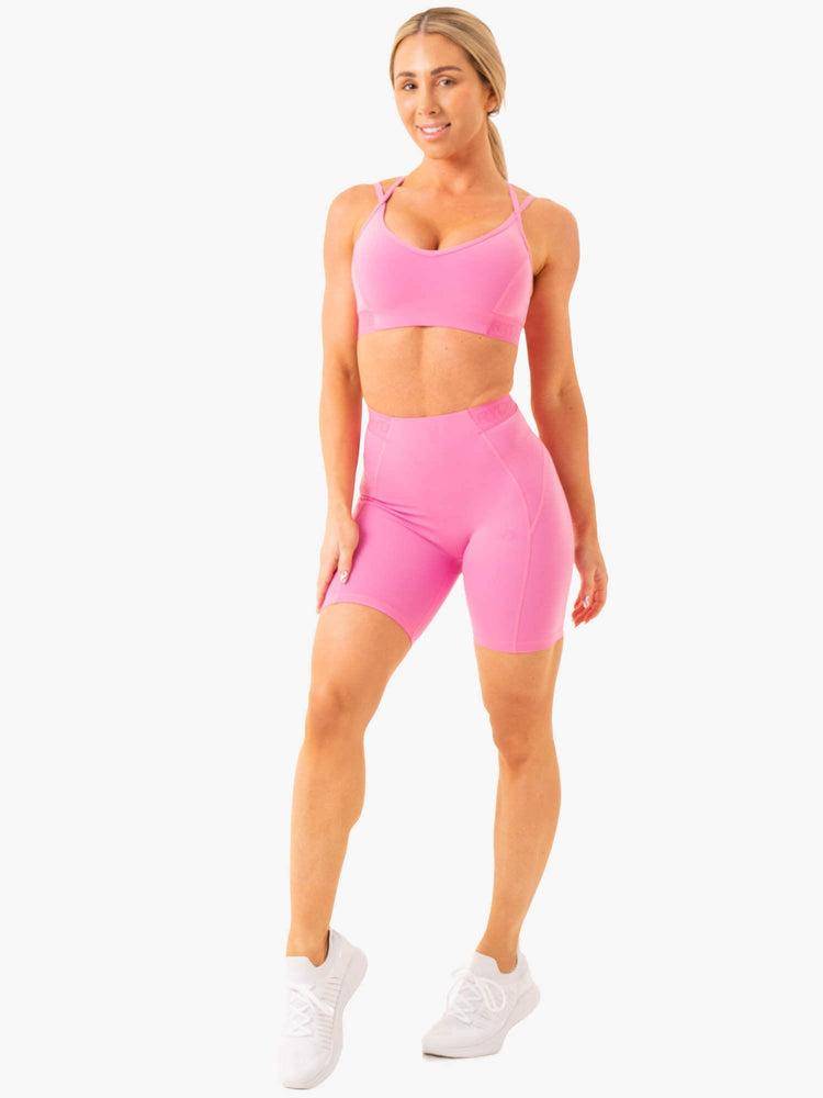 Women's Ryderwear Women Leggings Level Up High Waisted Scrunch Leggings Pink | NZ1813CE