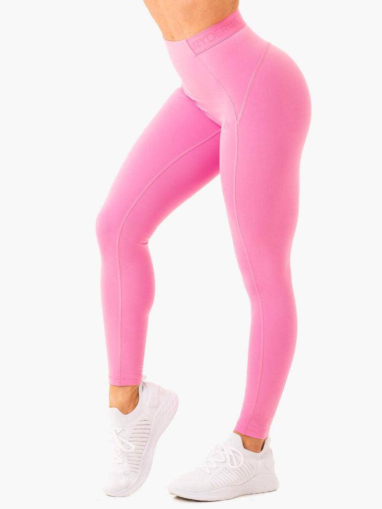 Women\'s Ryderwear Women Leggings Level Up High Waisted Scrunch Leggings Pink | NZ1813CE