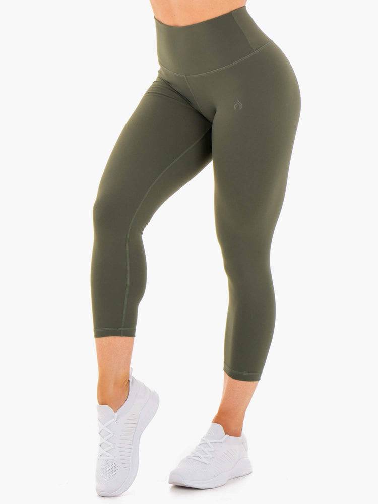 Women\'s Ryderwear Women Leggings Motion High Waisted 7/8 Leggings Khaki | NZ1747IS