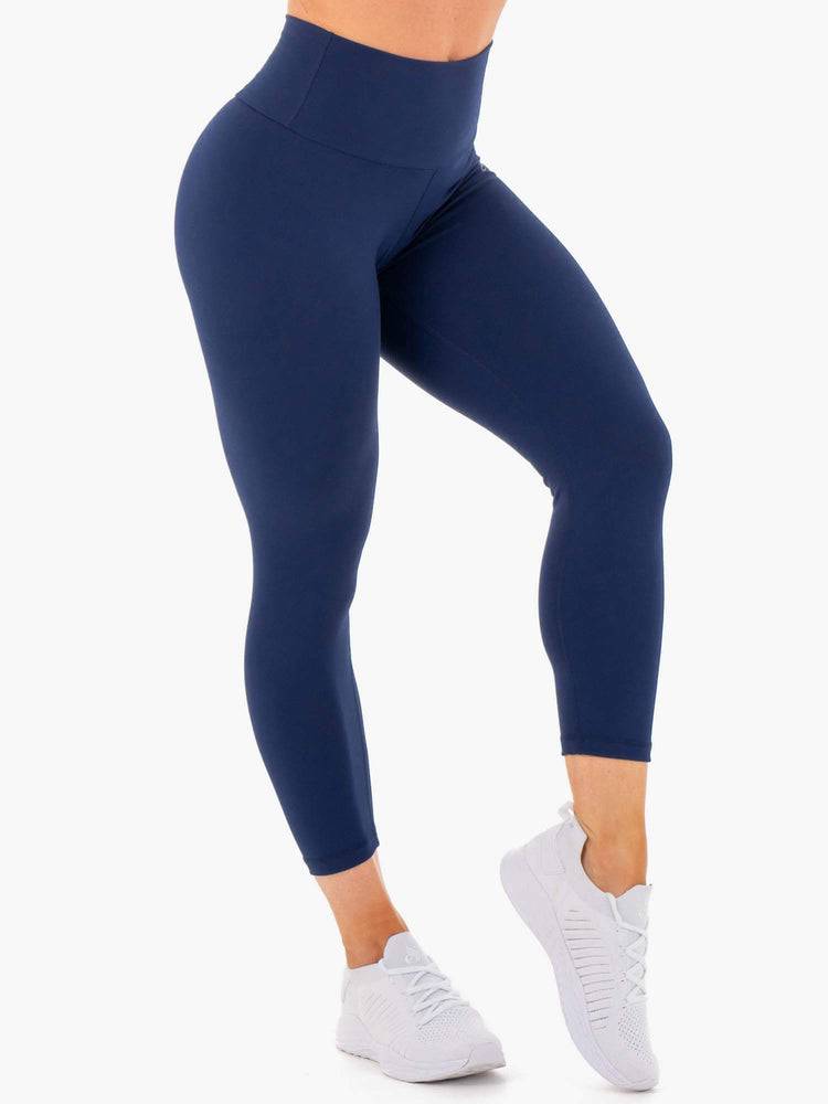 Women's Ryderwear Women Leggings Motion High Waisted 7/8 Scrunch Bum Leggings Navy | NZ1752DN