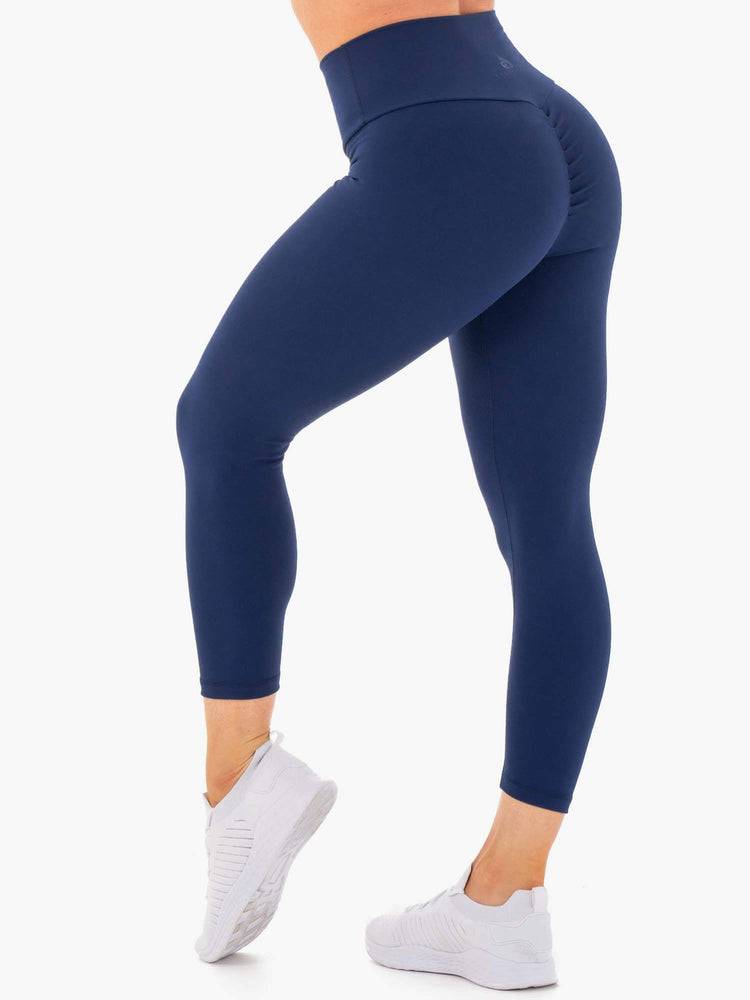 Women\'s Ryderwear Women Leggings Motion High Waisted 7/8 Scrunch Bum Leggings Navy | NZ1752DN