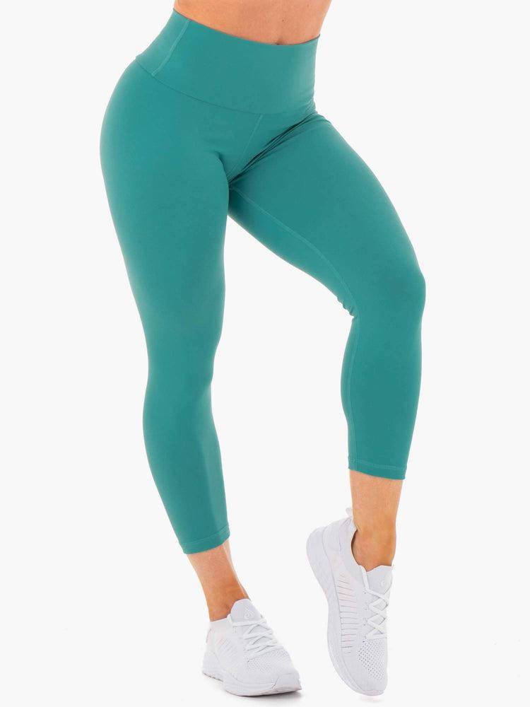 Women's Ryderwear Women Leggings Motion High Waisted 7/8 Scrunch Bum Leggings Teal | NZ1850UT