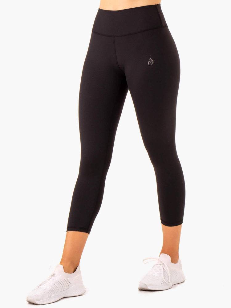 Women\'s Ryderwear Women Leggings Movement High Waisted 7/8 Pocket Leggings Black | NZ1878OR