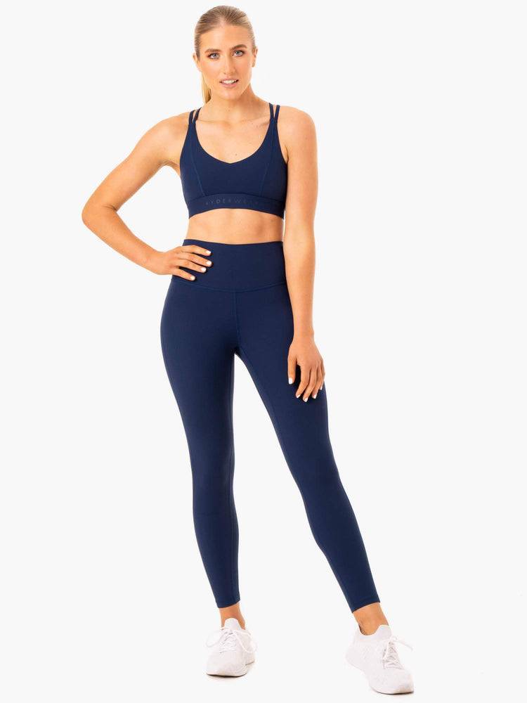 Women's Ryderwear Women Leggings NKD Align Leggings Navy | NZ1902UT