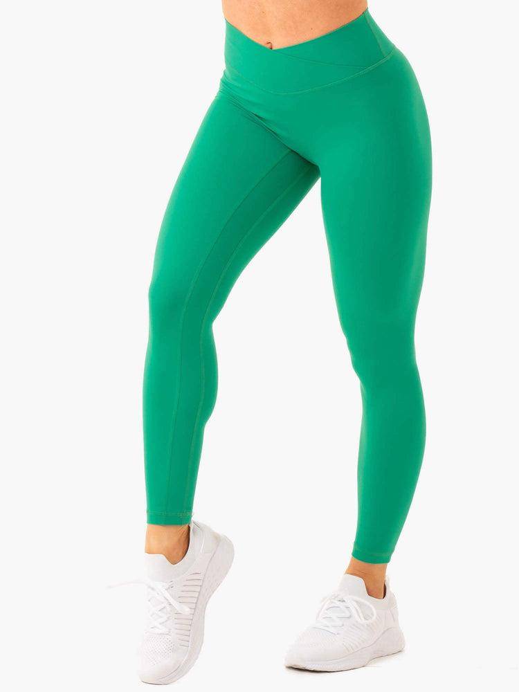 Women's Ryderwear Women Leggings NKD Cross Over Leggings Green | NZ1801PQ