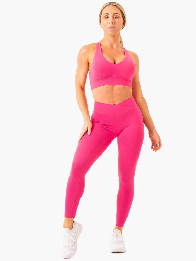 Women's Ryderwear Women Leggings NKD Cross Over Leggings Fuscia | NZ1807HK