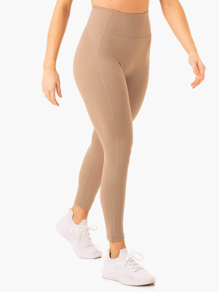 Women's Ryderwear Women Leggings NKD Frame High Waisted Leggings Latte | NZ1811ZG