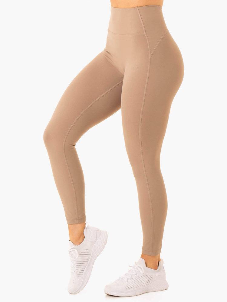 Women's Ryderwear Women Leggings NKD Frame High Waisted Leggings Latte | NZ1811ZG