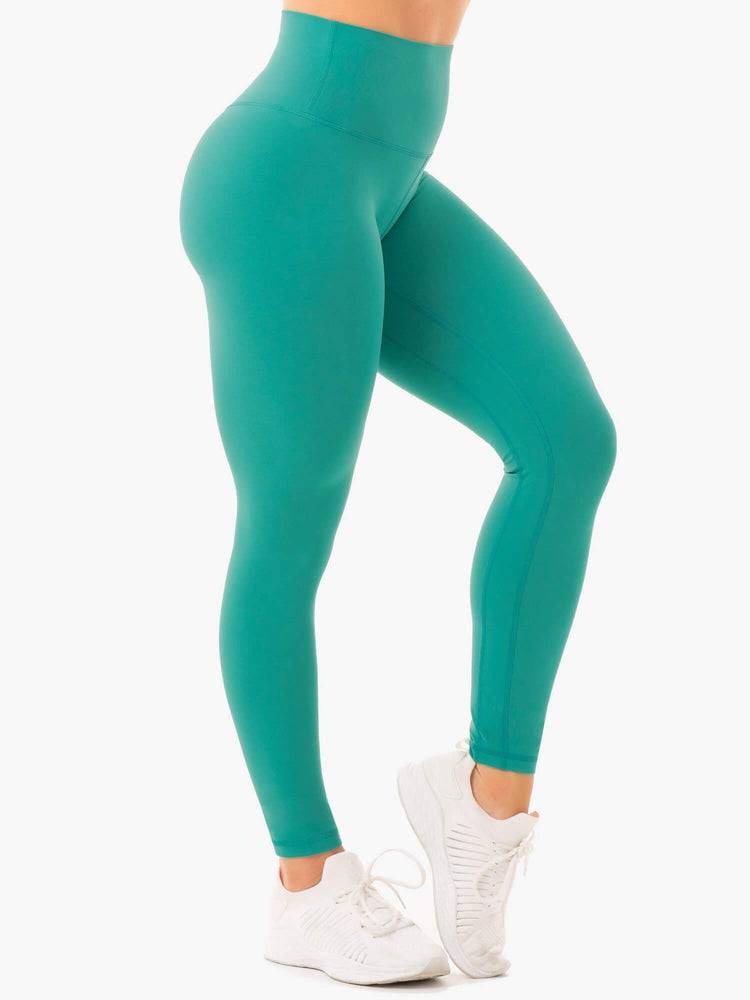 Women's Ryderwear Women Leggings NKD High Waisted Leggings Turquoise | NZ1915ZG