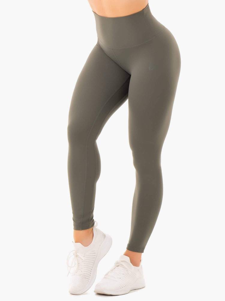 Women\'s Ryderwear Women Leggings NKD High Waisted Leggings Khaki | NZ1920NB