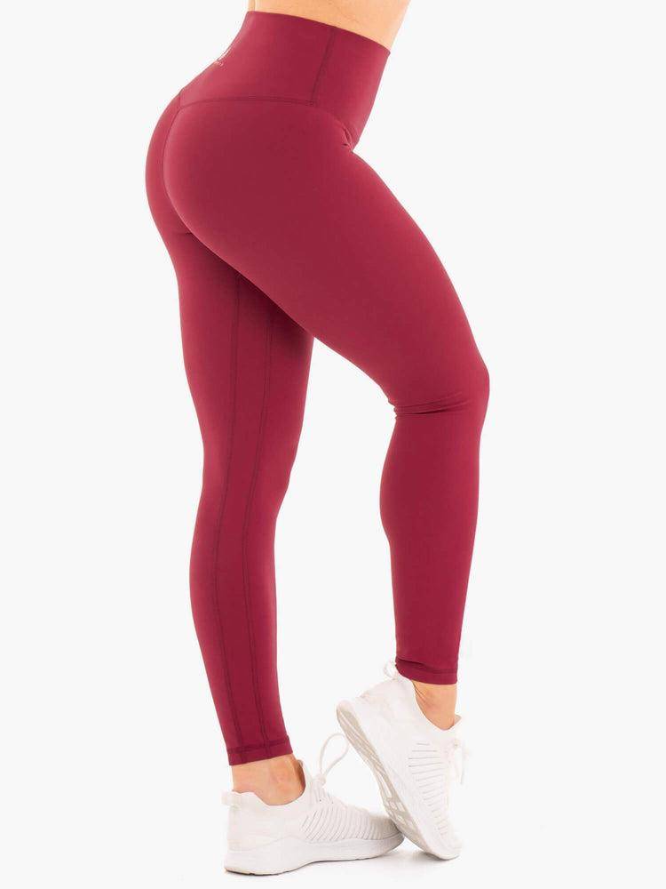 Women's Ryderwear Women Leggings NKD High Waisted Leggings Berry Red | NZ1926TV