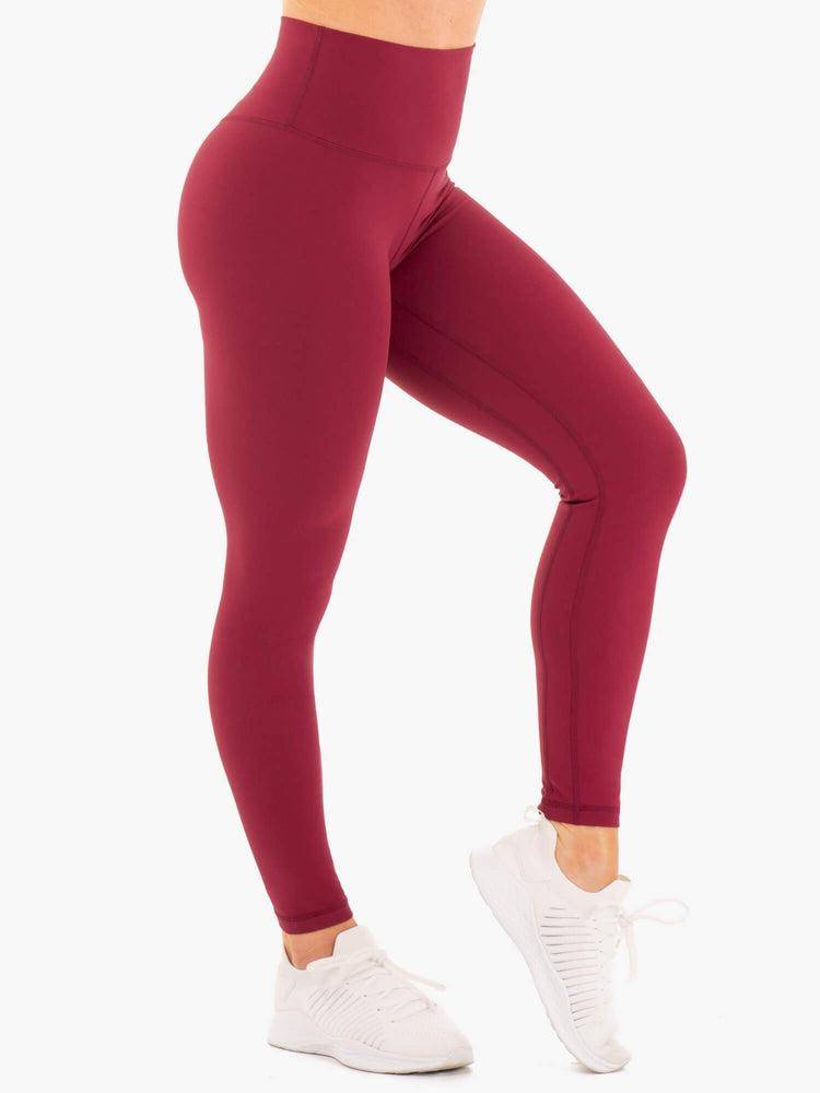 Women's Ryderwear Women Leggings NKD High Waisted Leggings Berry Red | NZ1926TV