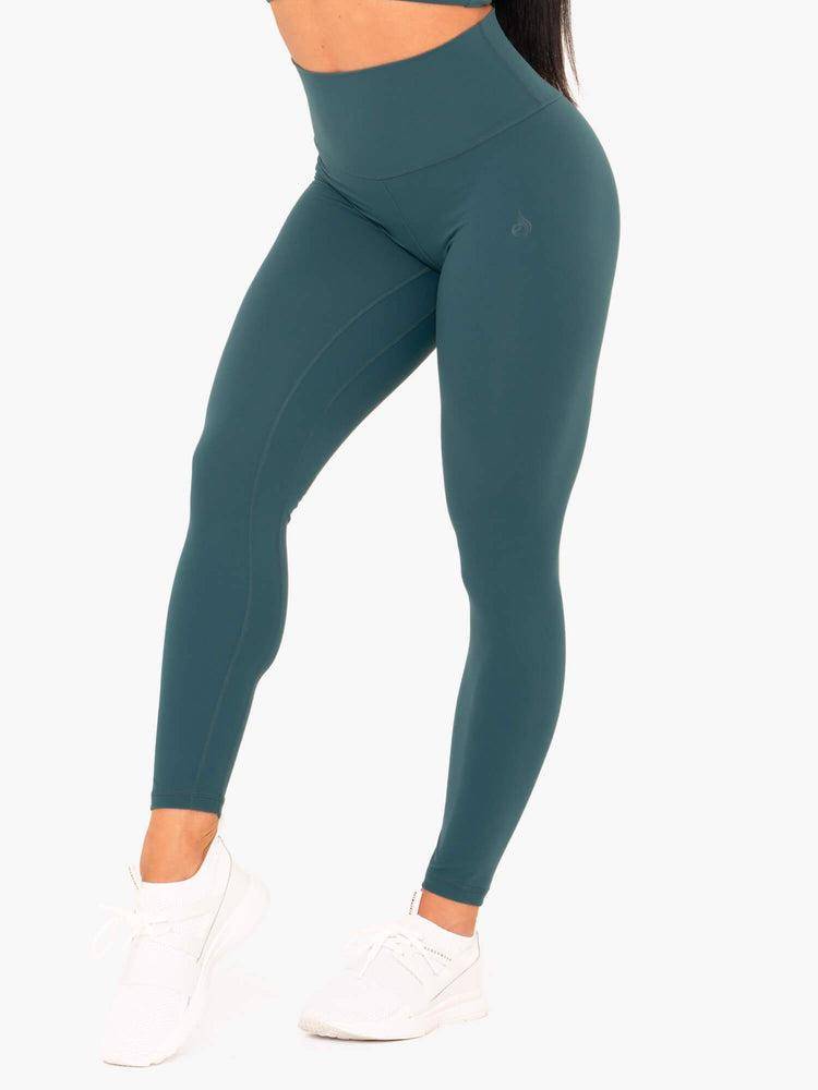 Women\'s Ryderwear Women Leggings NKD High Waisted Leggings Teal | NZ1929IS