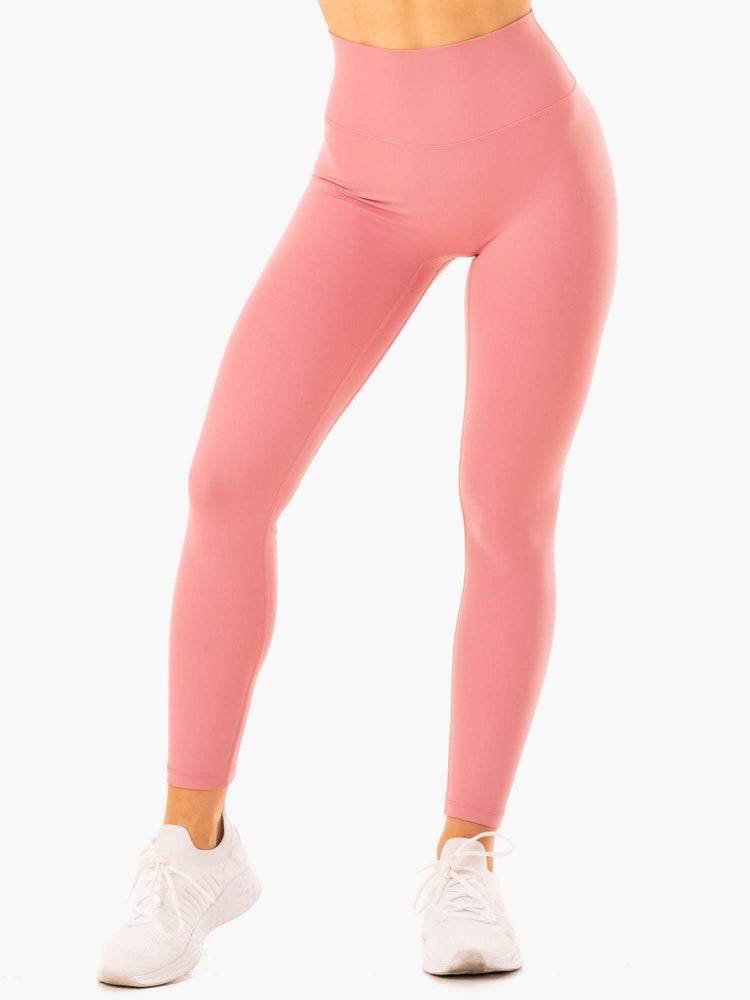 Women's Ryderwear Women Leggings NKD Refine High Waisted Leggings Dusty Pink | NZ1802AP