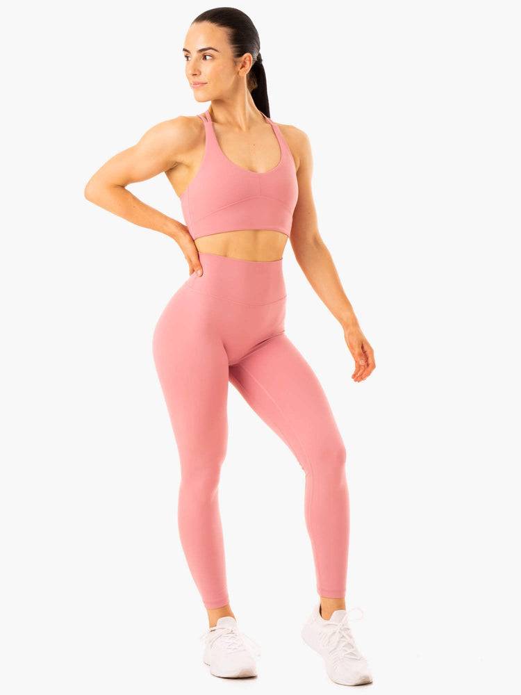 Women's Ryderwear Women Leggings NKD Refine High Waisted Leggings Dusty Pink | NZ1802AP