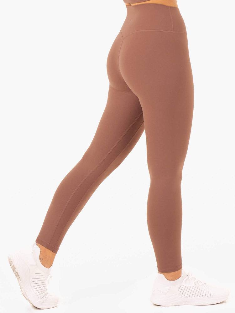 Women\'s Ryderwear Women Leggings NKD Refine High Waisted Leggings Mocha | NZ1817MA