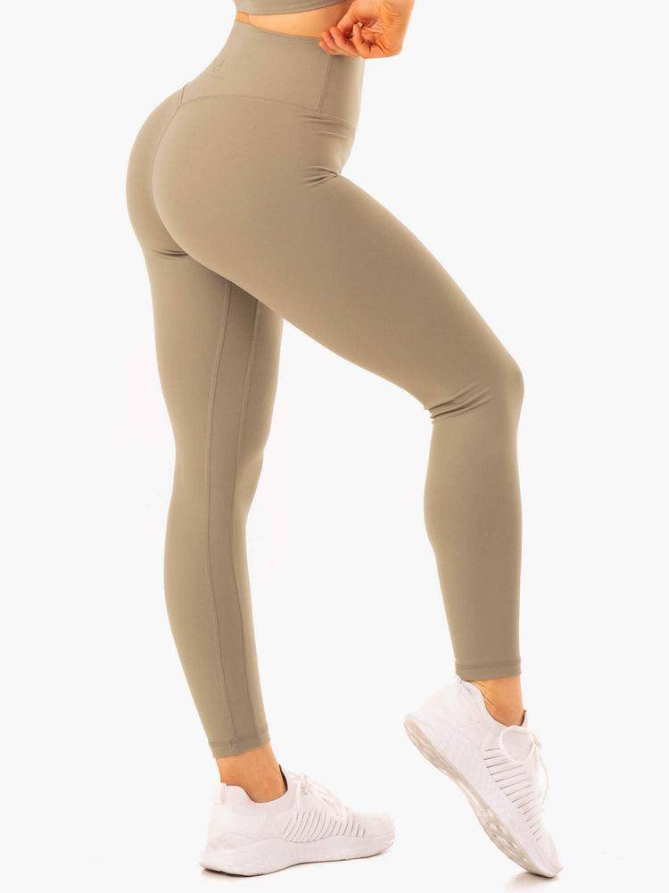 Women's Ryderwear Women Leggings NKD Refine High Waisted Leggings Khaki | NZ1822TV