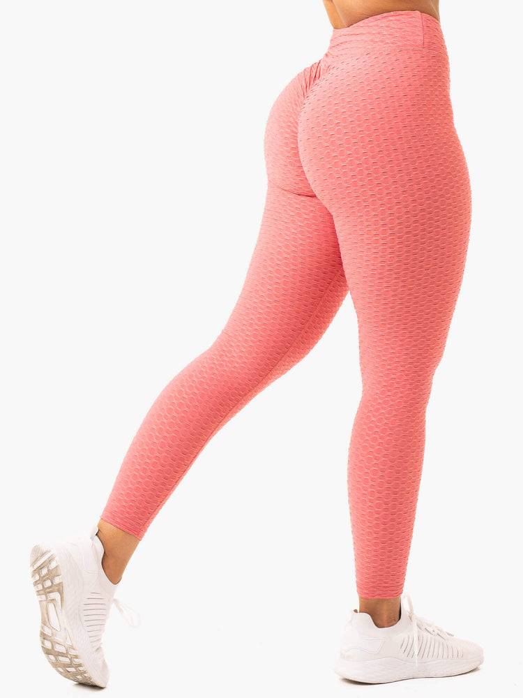 Women\'s Ryderwear Women Leggings Optic Scrunch Bum Leggings Lipstick Pink | NZ1776AP