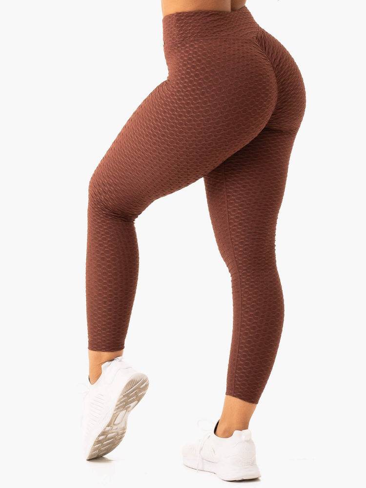 Women\'s Ryderwear Women Leggings Optic Scrunch Bum Leggings Chocolate | NZ1779FM