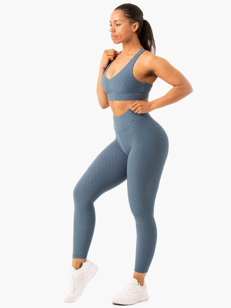 Women's Ryderwear Women Leggings Optic Scrunch Bum Leggings Teal | NZ1782JJ