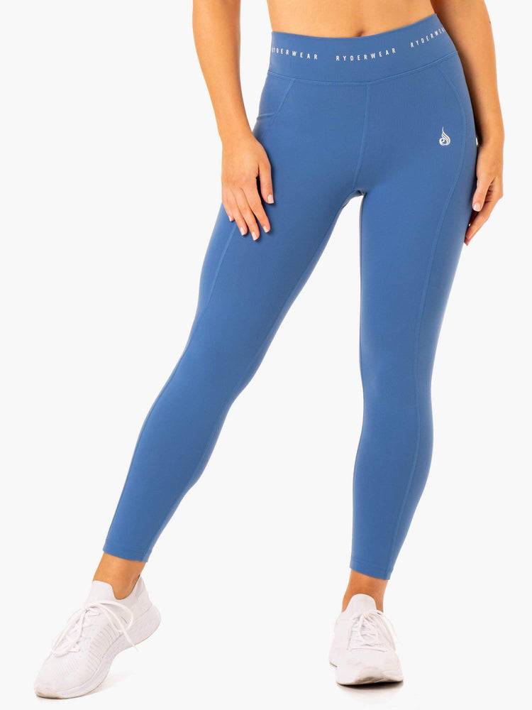 Women\'s Ryderwear Women Leggings Reflex High Waisted Leggings Blue | NZ1848TV