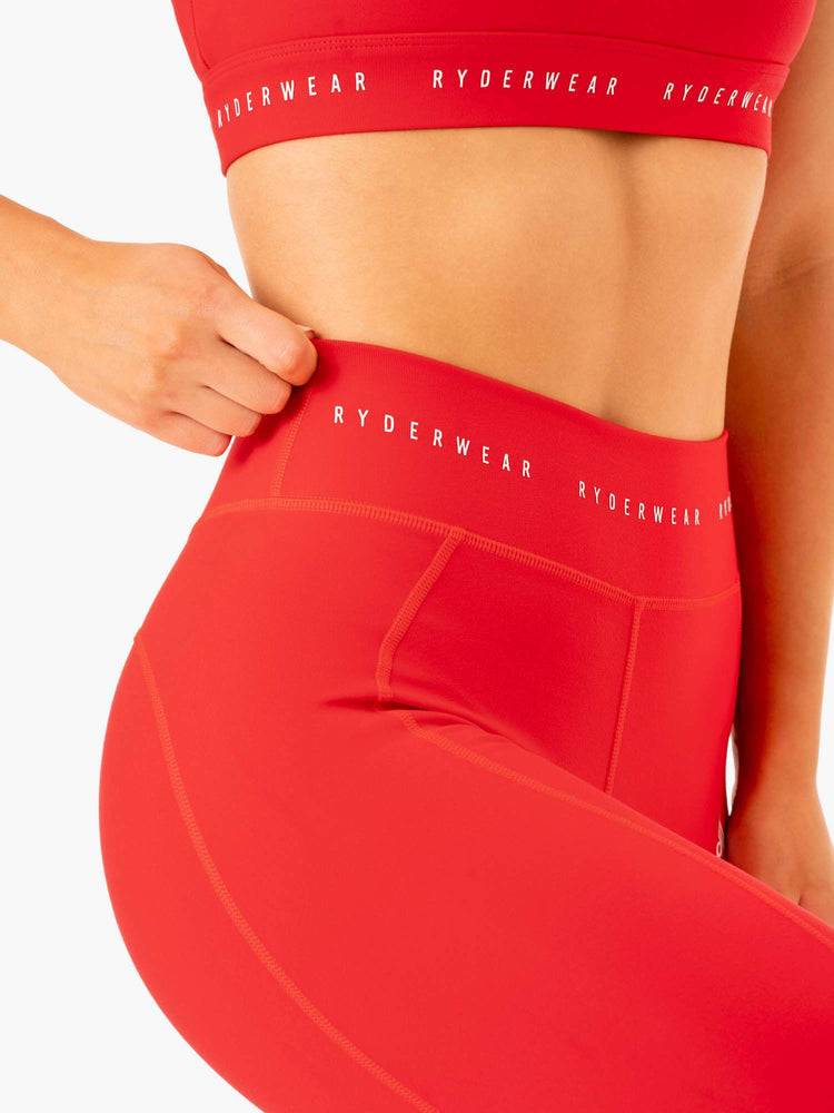 Women's Ryderwear Women Leggings Reflex High Waisted Leggings Red | NZ1864XF