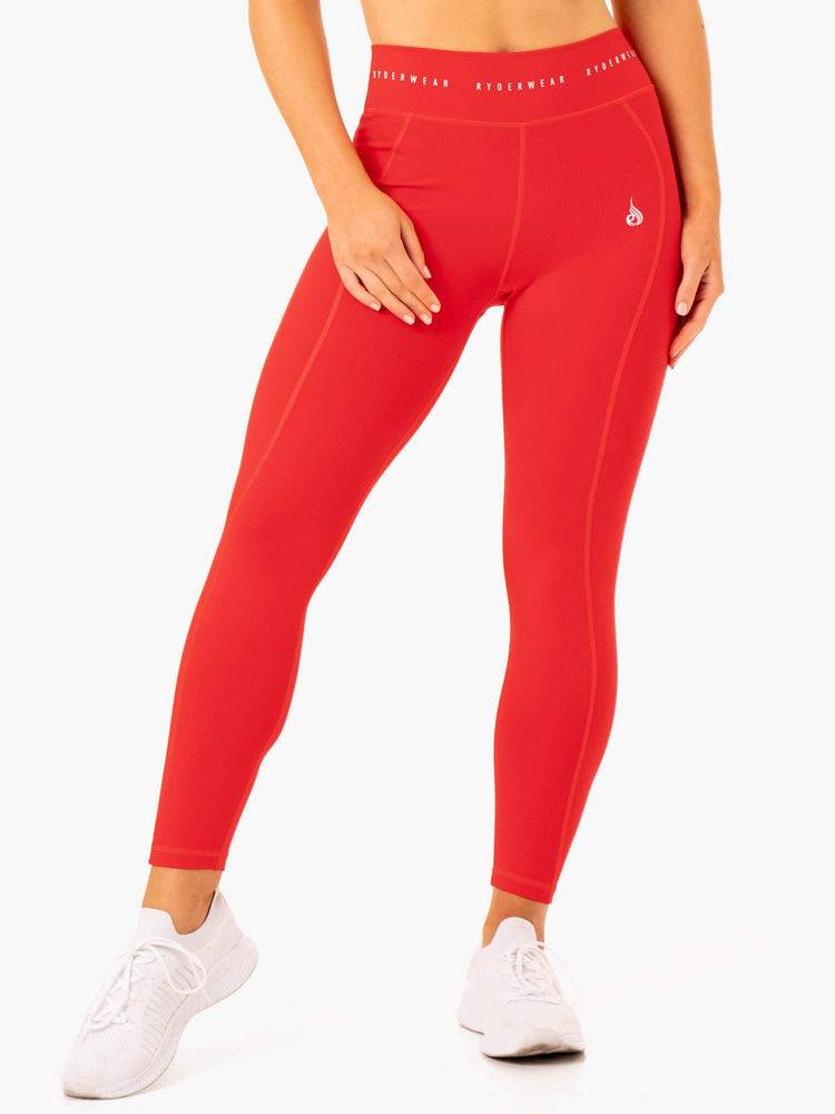 Women\'s Ryderwear Women Leggings Reflex High Waisted Leggings Red | NZ1864XF