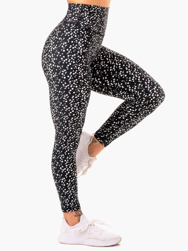 Women's Ryderwear Women Leggings Reform High Waisted Leggings Black Speckle | NZ1904OR