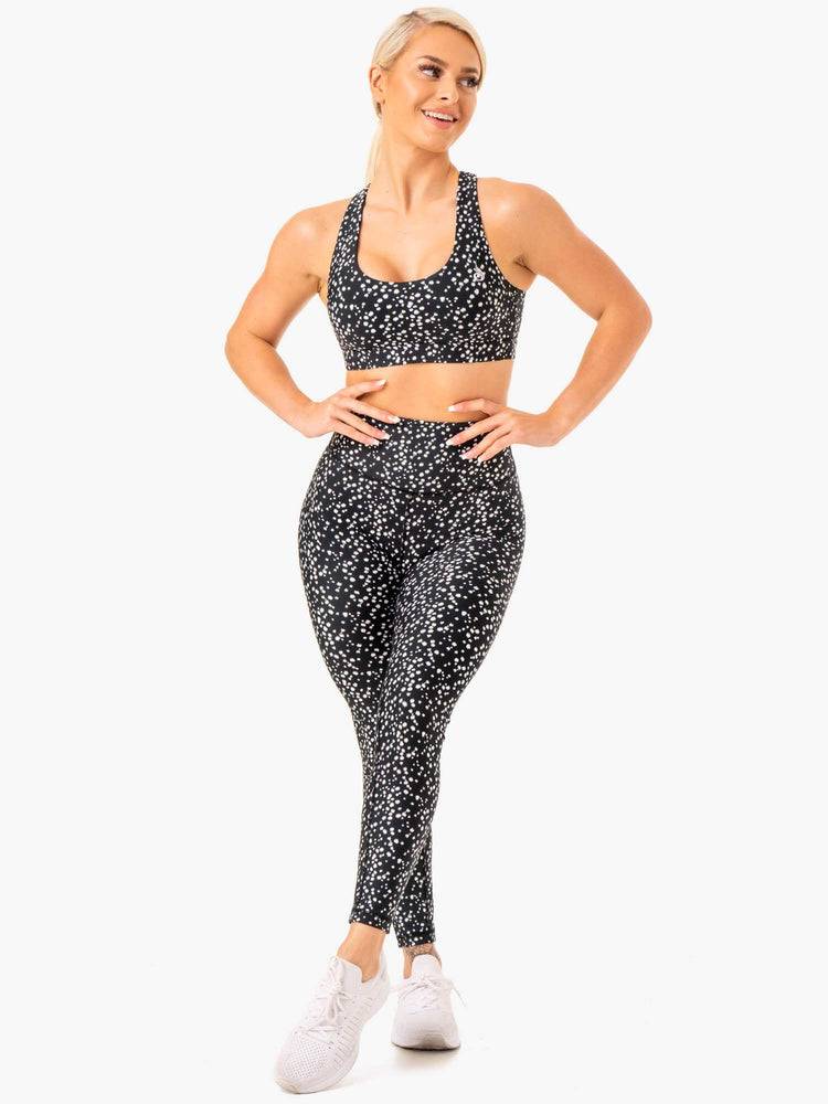 Women's Ryderwear Women Leggings Reform High Waisted Leggings Black Speckle | NZ1904OR