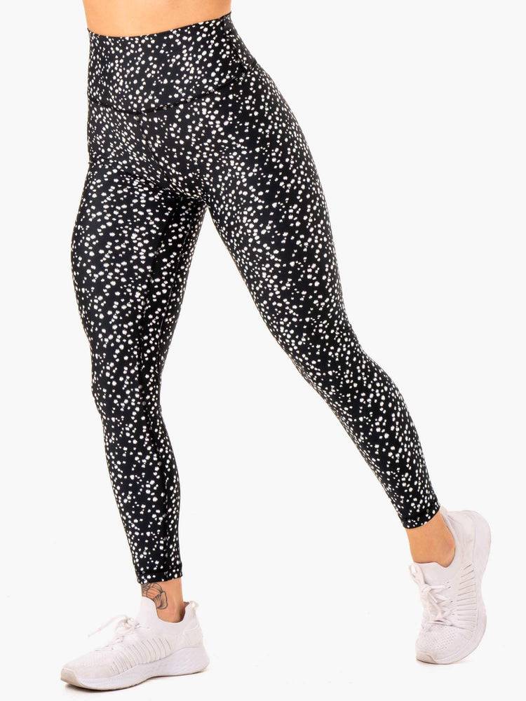 Women\'s Ryderwear Women Leggings Reform High Waisted Leggings Black Speckle | NZ1904OR