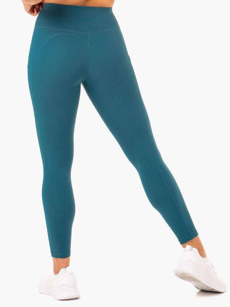 Women\'s Ryderwear Women Leggings Reset High Waisted Pocket Leggings Teal | NZ1812XF