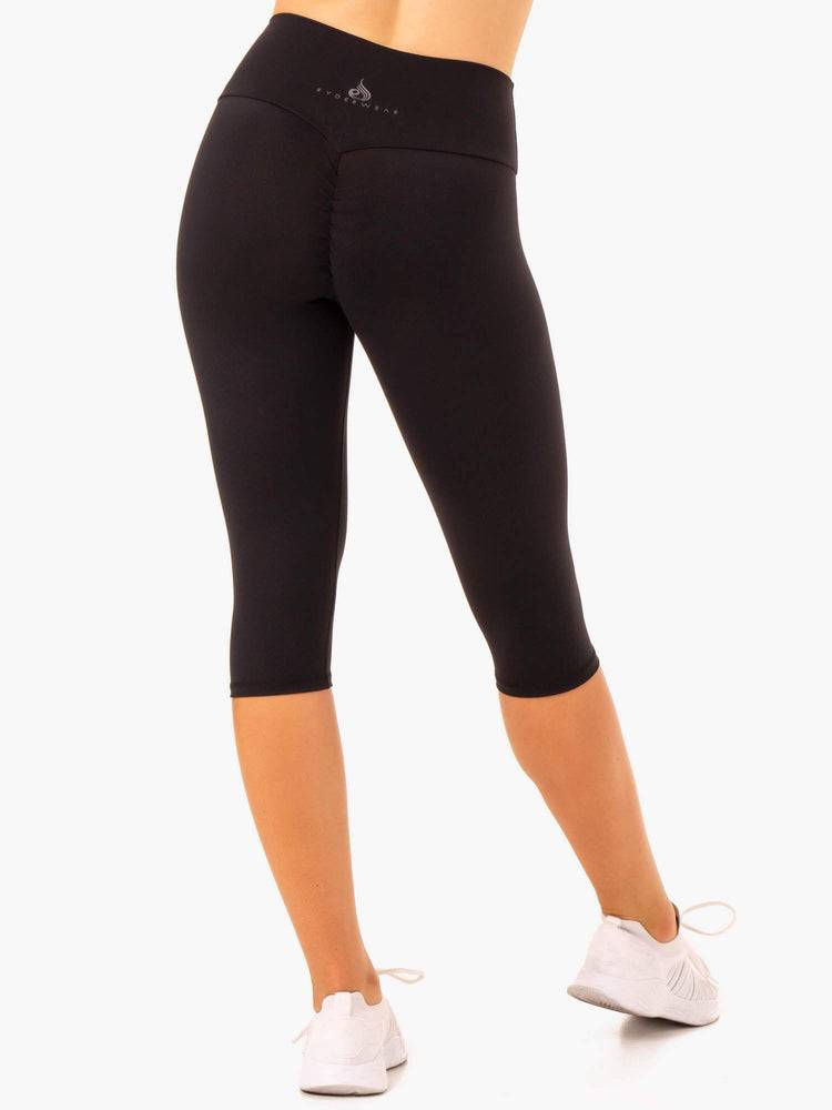 Women's Ryderwear Women Leggings Reset High Waisted Scrunch Capri Leggings Black | NZ1840VD