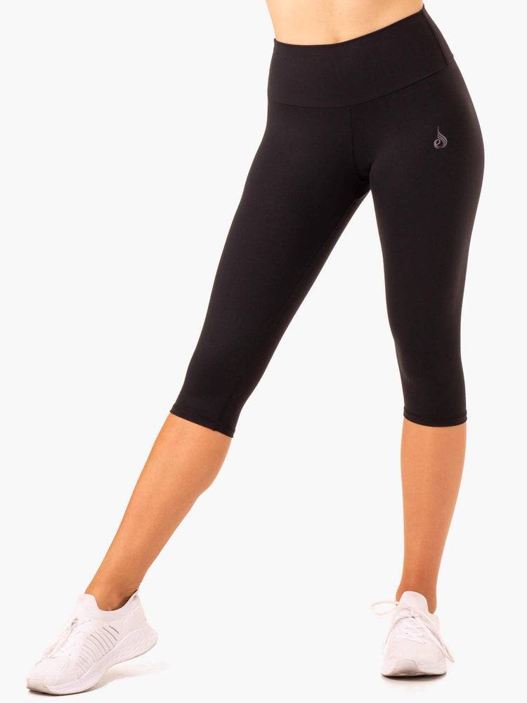 Women\'s Ryderwear Women Leggings Reset High Waisted Scrunch Capri Leggings Black | NZ1840VD