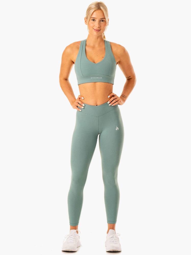 Women's Ryderwear Women Leggings Revival Scrunch Bum Leggings Sage Green | NZ1790NB