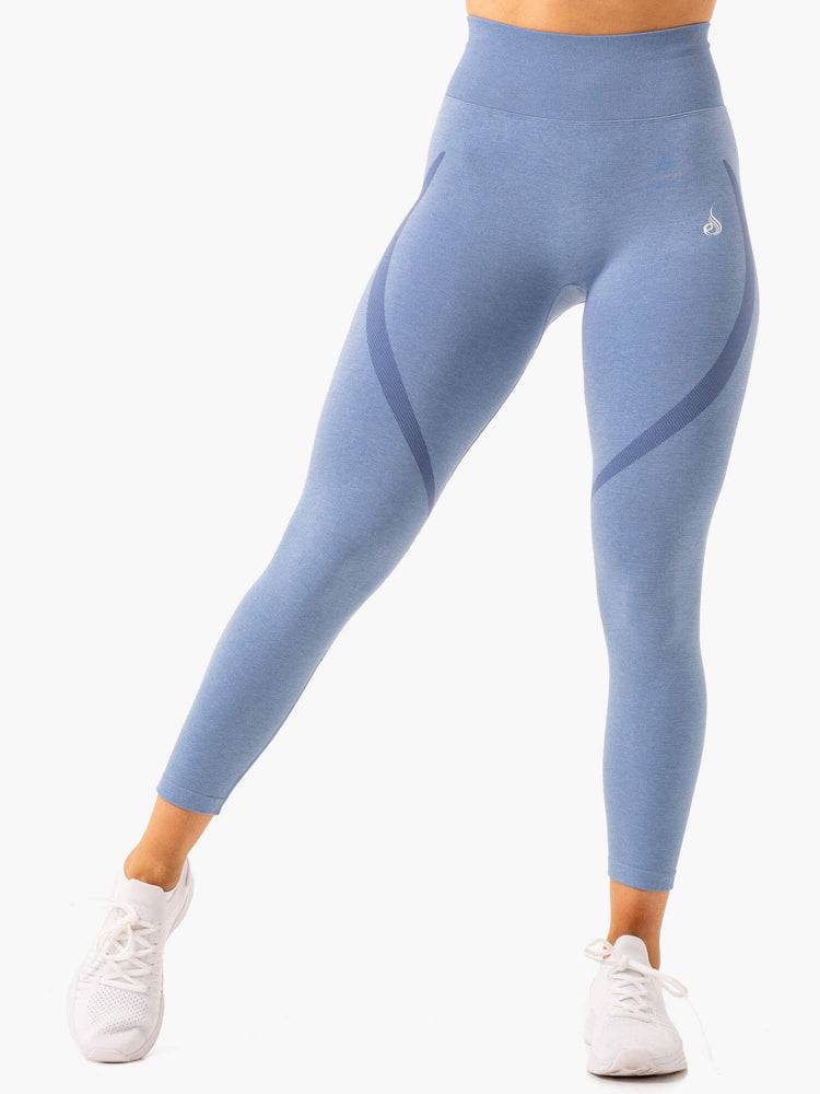 Women's Ryderwear Women Leggings Sculpt Seamless Leggings Stonewash Blue Marl | NZ1737BC