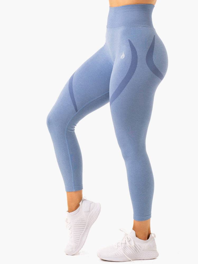 Women's Ryderwear Women Leggings Sculpt Seamless Leggings Stonewash Blue Marl | NZ1737BC