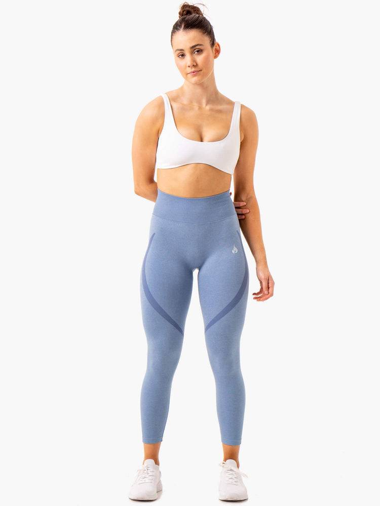 Women's Ryderwear Women Leggings Sculpt Seamless Leggings Stonewash Blue Marl | NZ1737BC