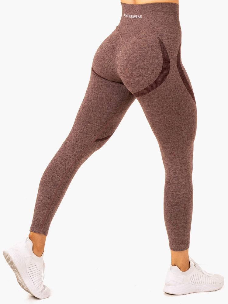 Women's Ryderwear Women Leggings Sculpt Seamless Leggings Chocolate Marl | NZ1742EX