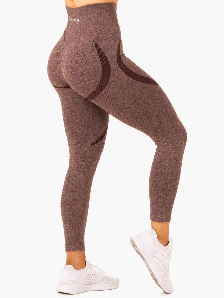 Women's Ryderwear Women Leggings Sculpt Seamless Leggings Chocolate Marl | NZ1742EX