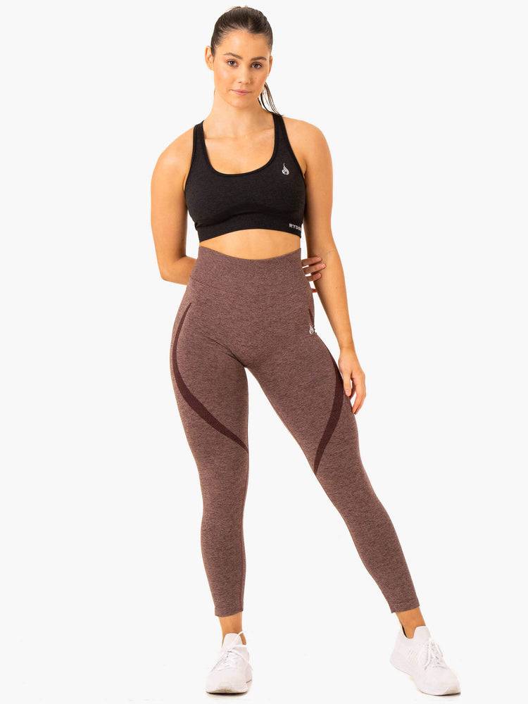 Women's Ryderwear Women Leggings Sculpt Seamless Leggings Chocolate Marl | NZ1742EX