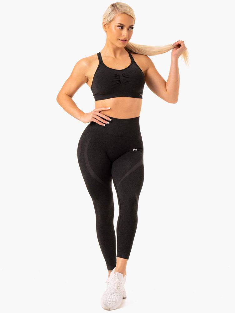 Women's Ryderwear Women Leggings Sculpt Seamless Leggings Black Marl | NZ1761CE