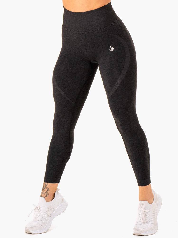 Women\'s Ryderwear Women Leggings Sculpt Seamless Leggings Black Marl | NZ1761CE