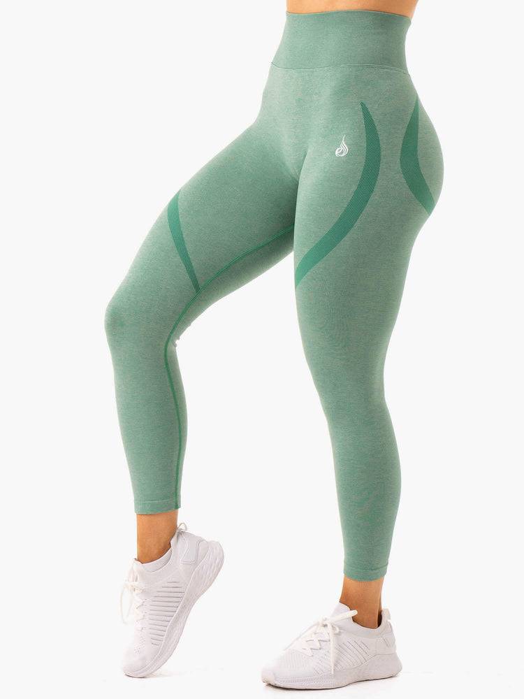 Women's Ryderwear Women Leggings Sculpt Seamless Leggings Forest Green Marl | NZ1839CE