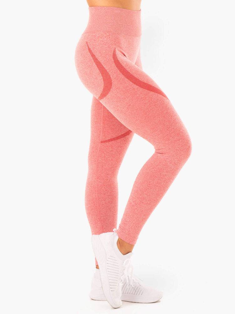 Women's Ryderwear Women Leggings Sculpt Seamless Leggings Pink Marl | NZ1844QZ